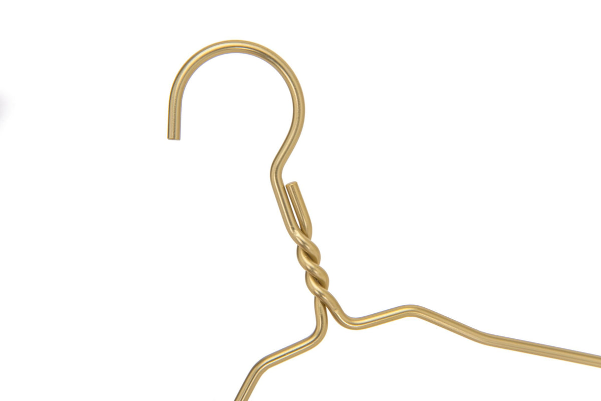AL22 – Kids Heavy-Duty Aluminum Coat & Suit Hanger – 12" – Gold