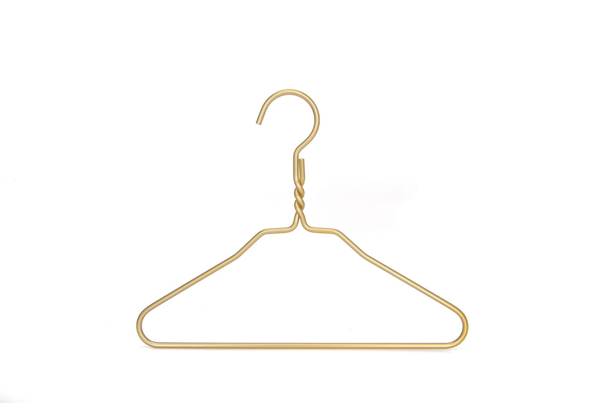 AL22 – Kids Heavy-Duty Aluminum Coat & Suit Hanger – 12" – Gold