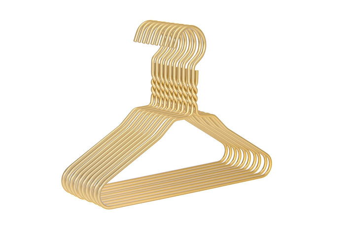 AL22 – Kids Heavy-Duty Aluminum Coat & Suit Hanger – 12" – Gold