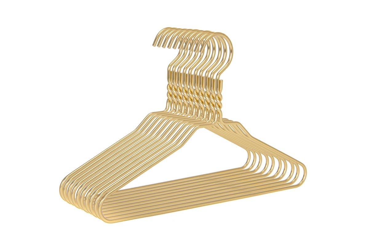 AL21 – Junior Heavy-Duty Aluminum Coat & Suit Hanger – 14" – Gold