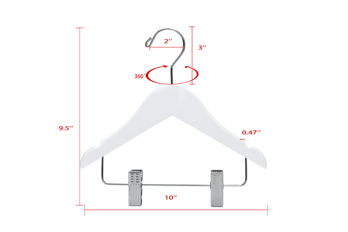 WB42 - Baby Wooden Hanger, 10" White - 80