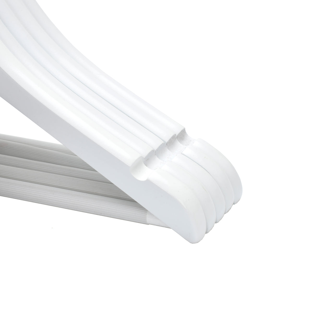 WJ40 - Semi Curved Wooden Hanger, 14" White, Junior Kids Size  - 80 (Retail Packed)