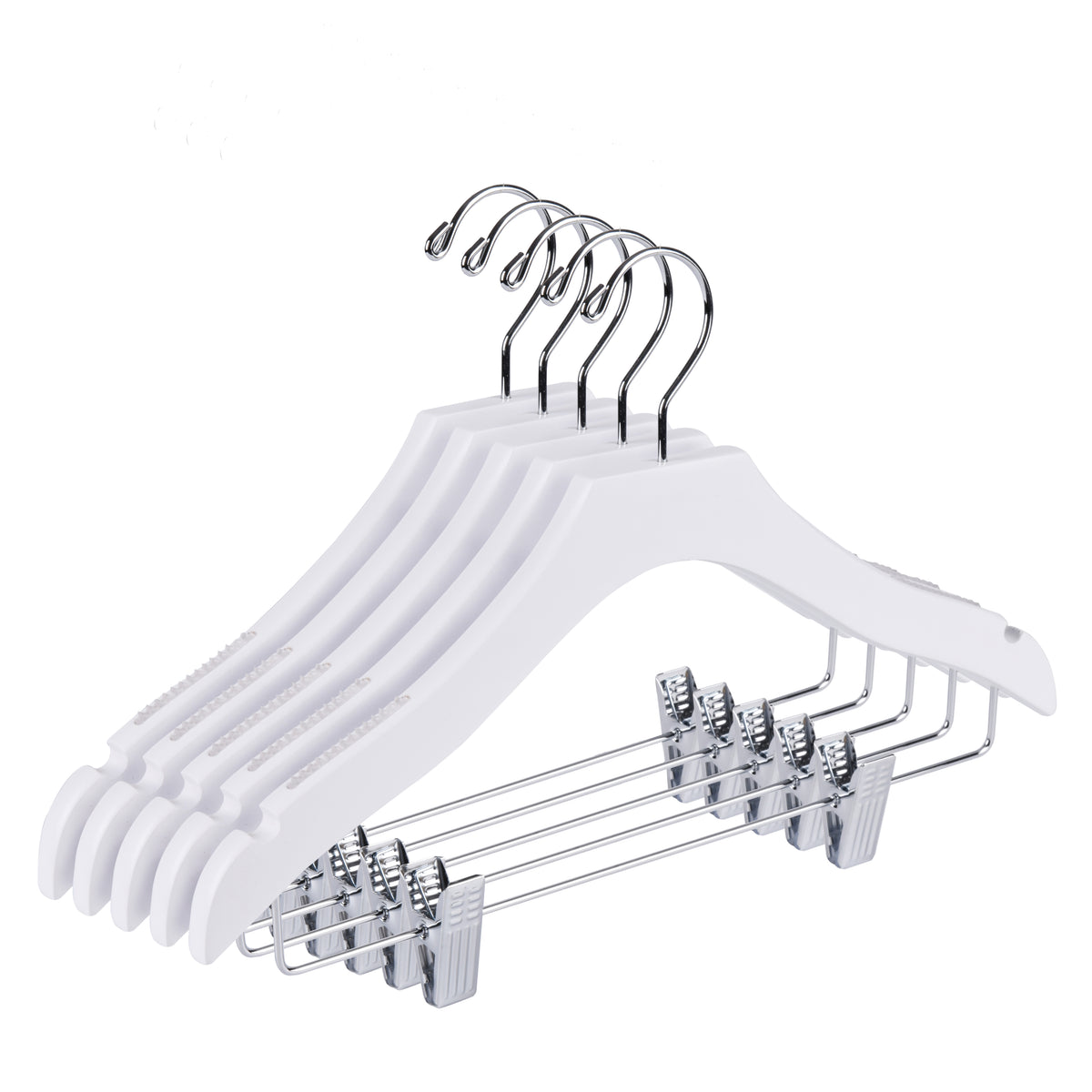 WK15 – Kids Luxury Wooden Skirt Hanger with Clips – 14.5" – White