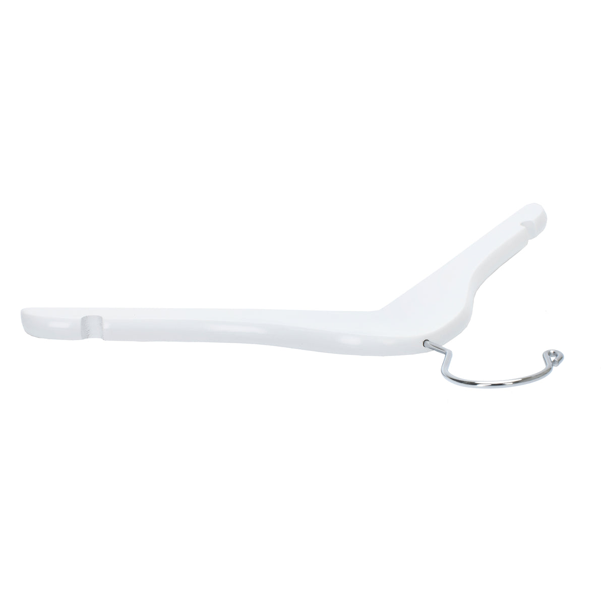 WJ41 - Semi Curved Wooden Hanger, 14" White, Junior Kids Size  - 80 (Retail Packed)