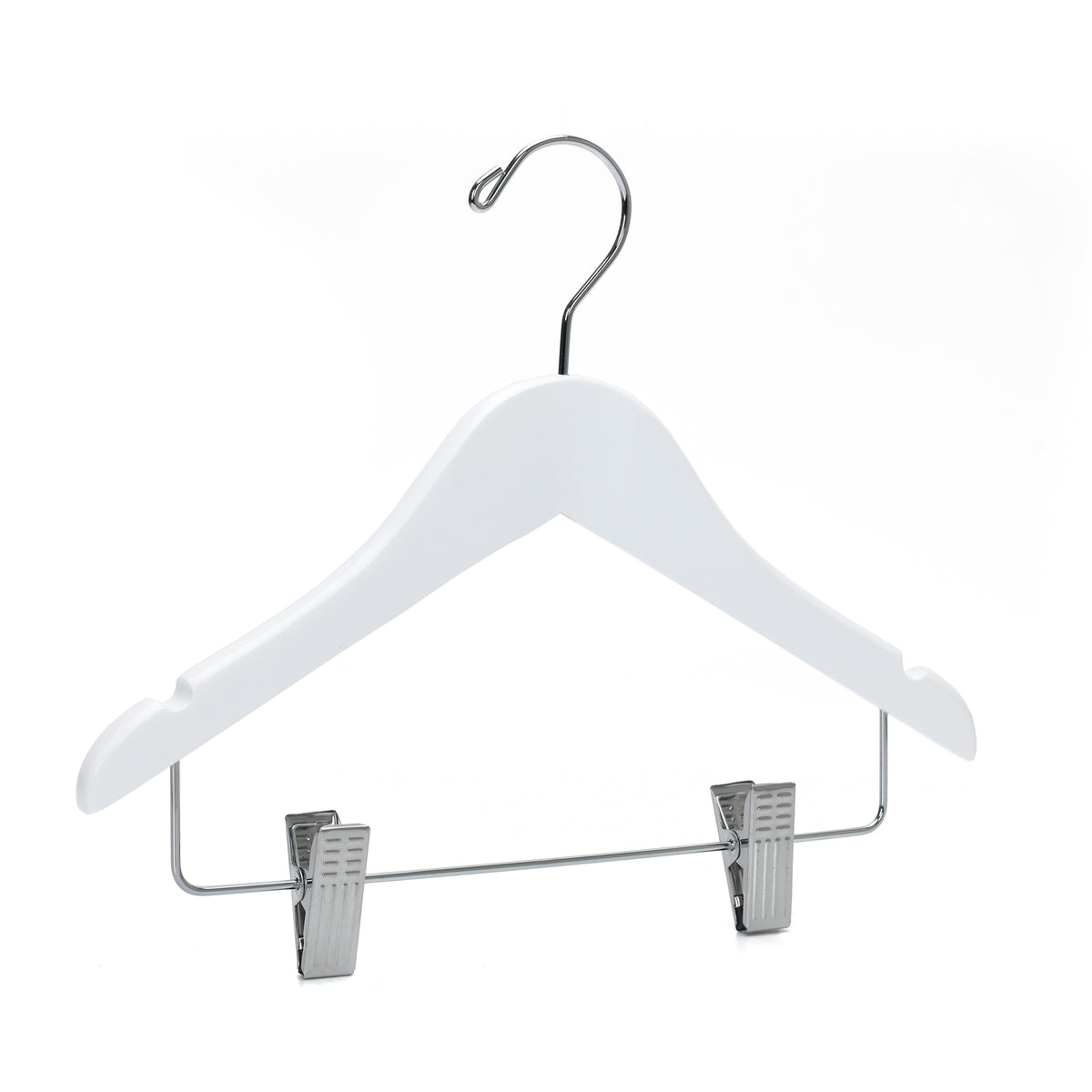 WK42 - 12" Kids Wooden Skirt Hanger, White - 80 (Retail Packed)