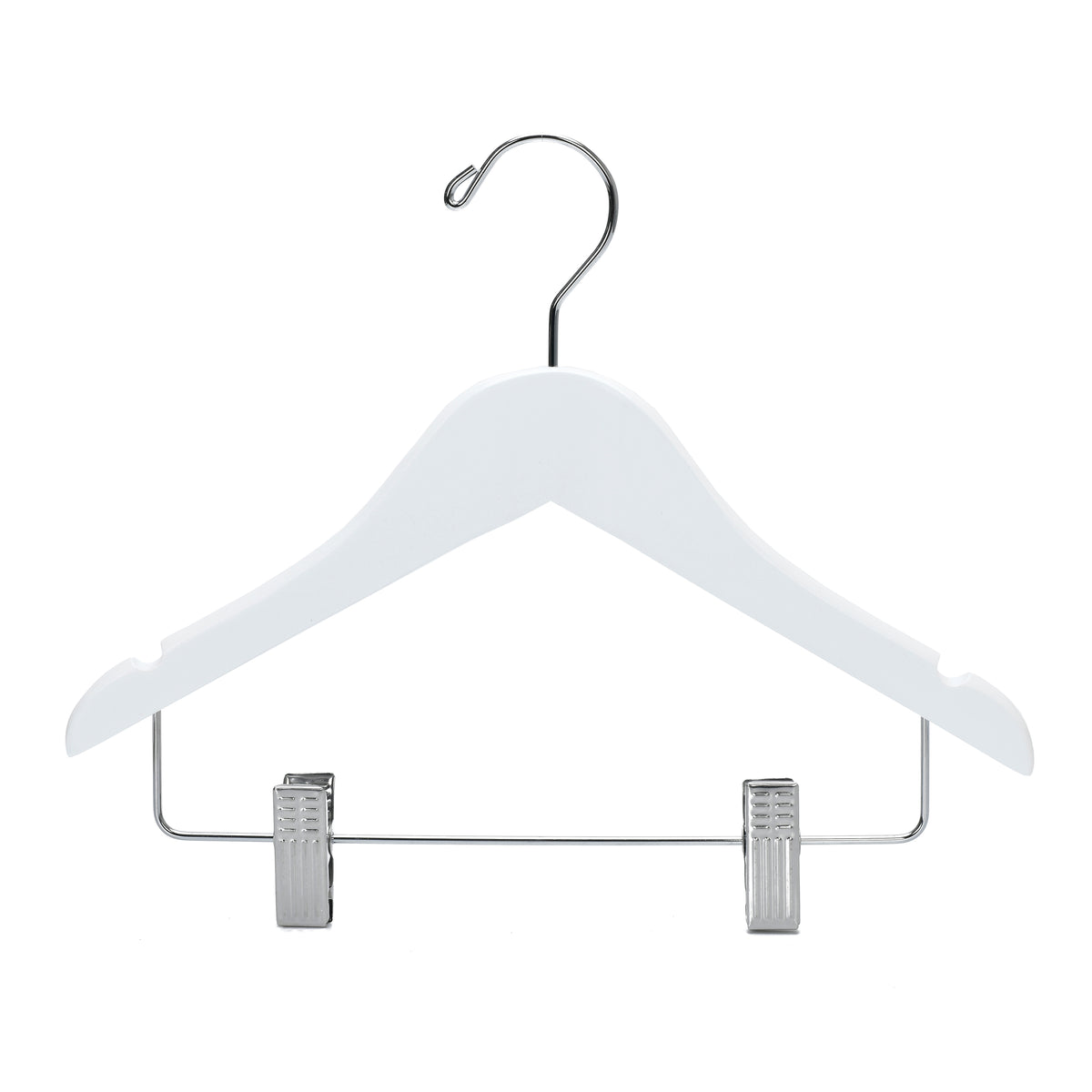 WK42 - 12" Kids Wooden Skirt Hanger, White - 80 (Retail Packed)