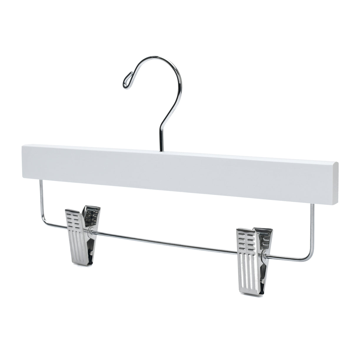 WK43 - Straight Wooden Hanger, 11" White, Junior and Kids Size  - 120