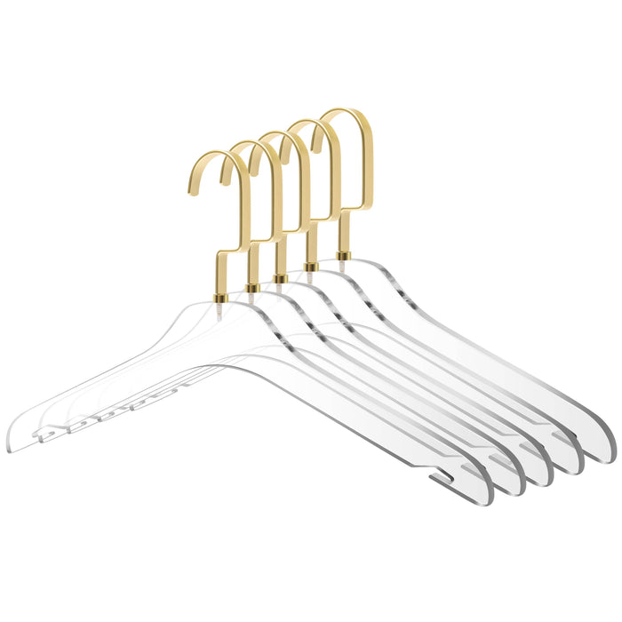AC10-5 – Premium Clear Acrylic Shirt & Coat Hanger with Notches – 17" – Clear